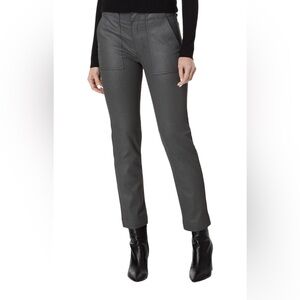 Kut from the Kloth Black Coated Reese Ankle Straight Pants Size 14 Nightclub NWT